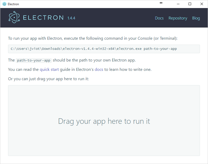 Electron default application