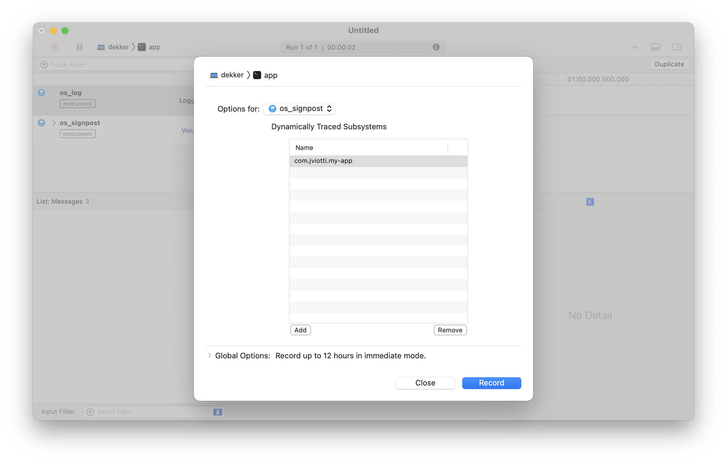 Recording Dynamic Traces