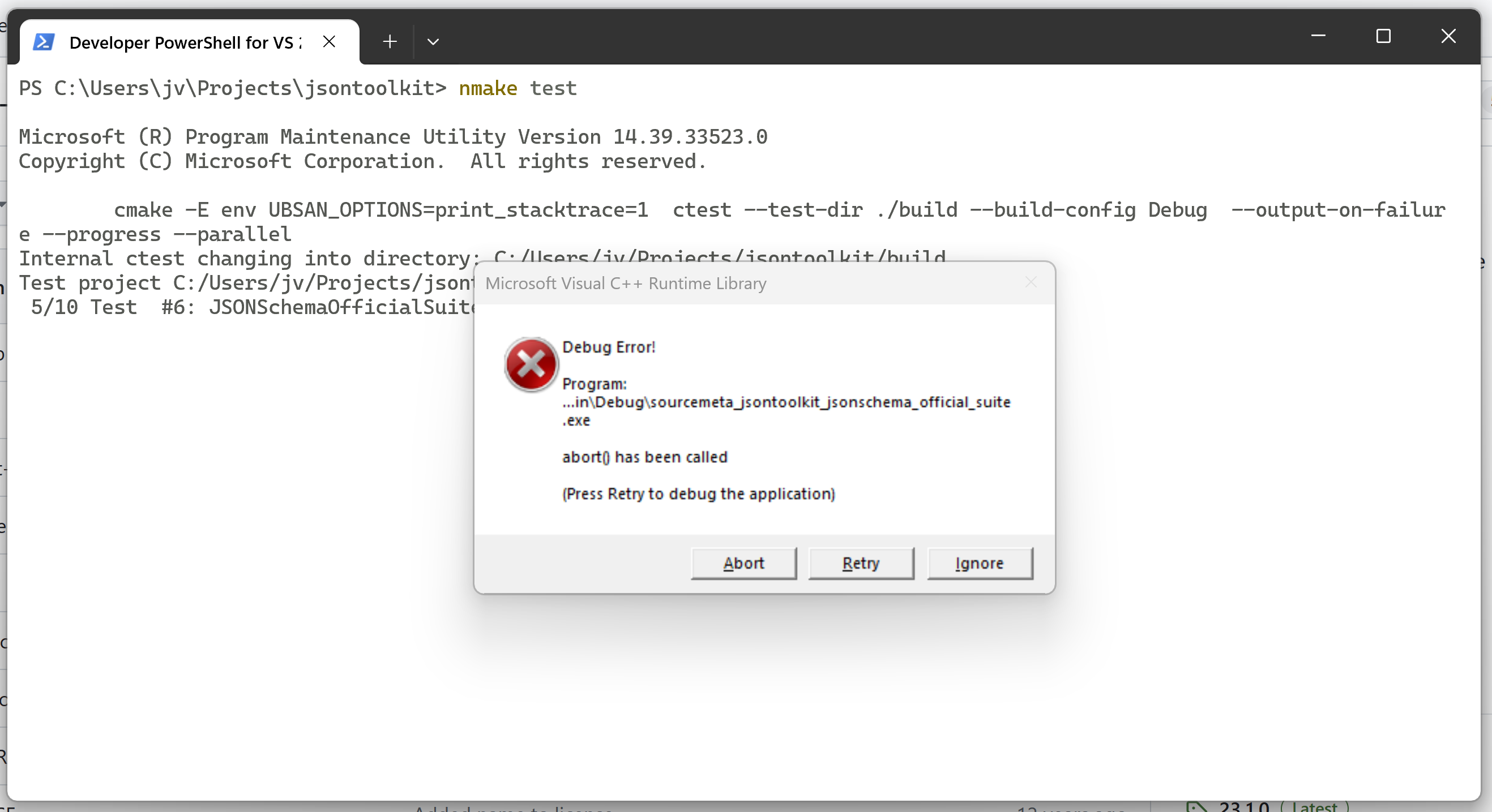 JSON Toolkit tests crashing when parsing a JSON document from the JSON Schema Test Suite