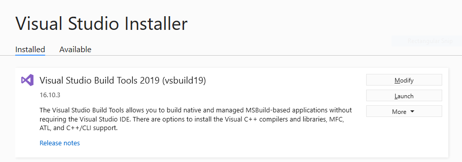 Visual Studio Installer