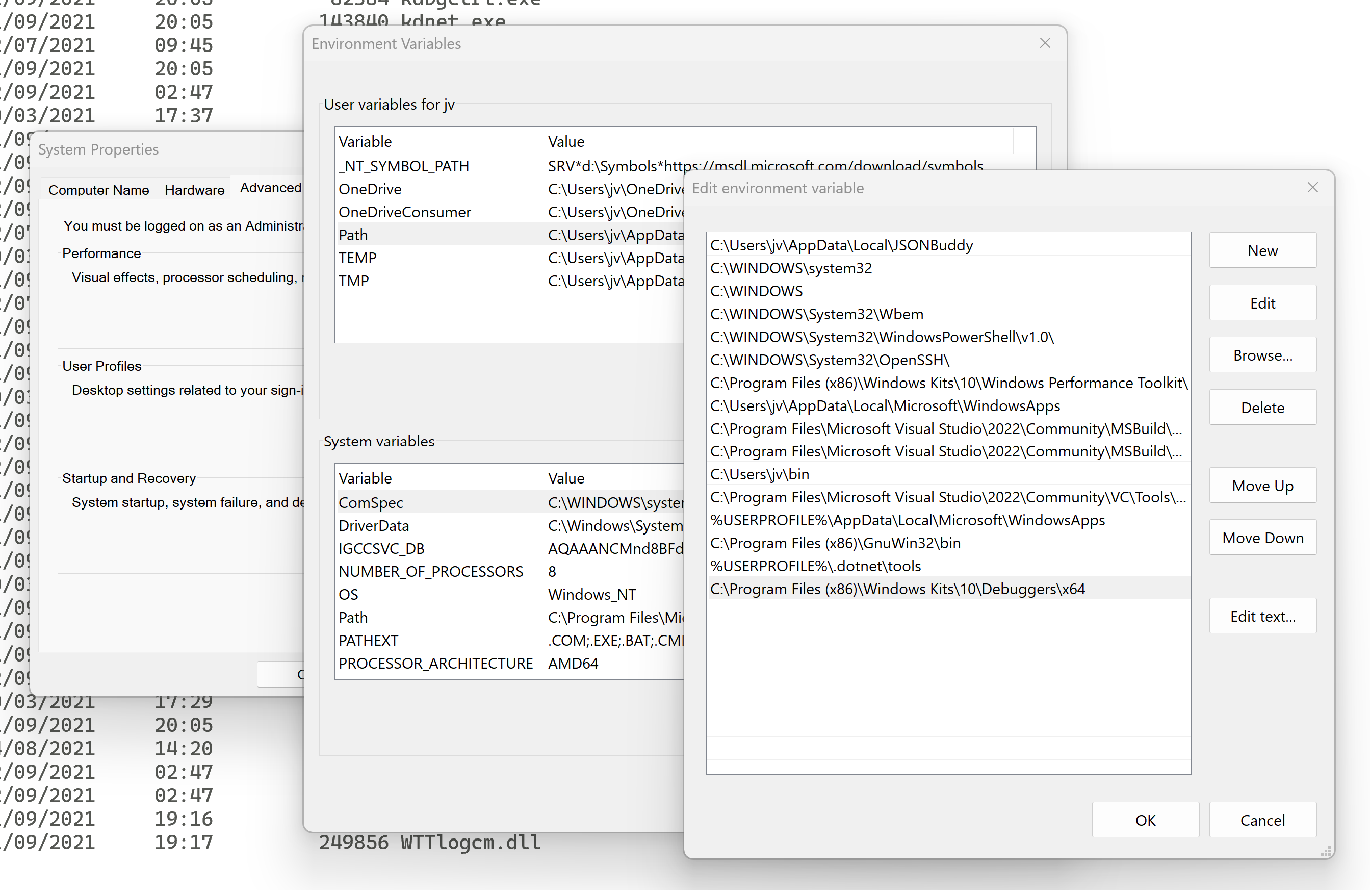 Adding the directory containing cdb.exe to the Path